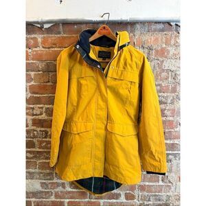 PENDLETON • Yellow/Blue Plaid Packable-Hood Coat • Ladies Size Small